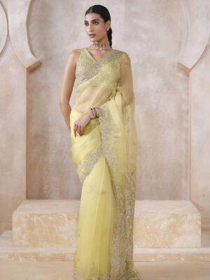 Sharvani Gota Patti Silk Saree - Yellow