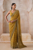 Alenka Chiffon Saree - Yellow