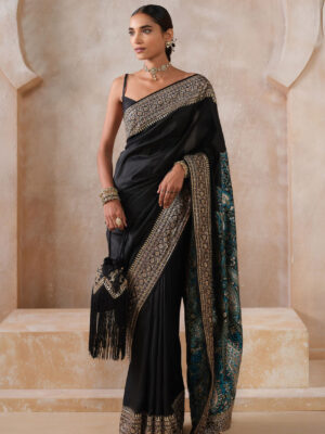 Anuranjita Handwoven Benarasi Silk Saree - Black