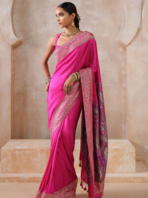 Anuranjita Handwoven Benarasi Silk Saree - Pink