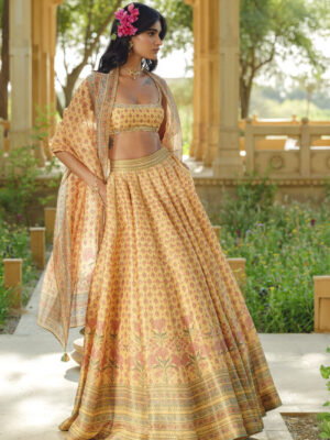 Damaris Lehenga Set - Mustard