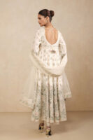 Zohra Embroidered Mul Anarkali Suit Set - Ivory