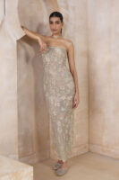 Lamis Embroidered Applique Gown - Ivory