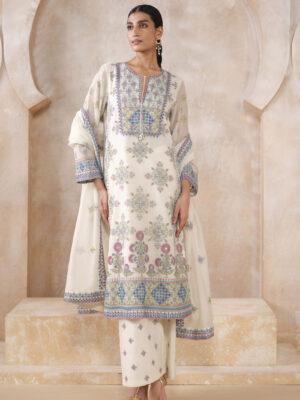 Alvia Embroidered Mul Suit Set - Multi