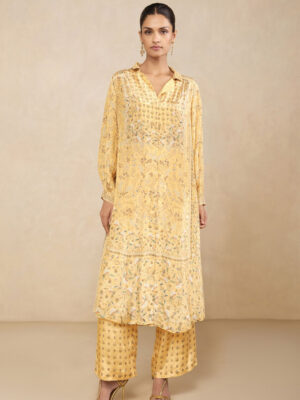 Shaima Kurta Set - Yellow