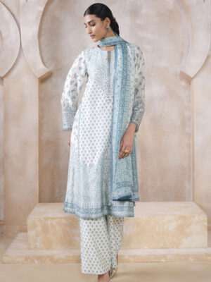 Miral Silk Suit Set - White