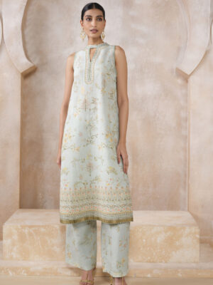Flori Kurta Set - Blue