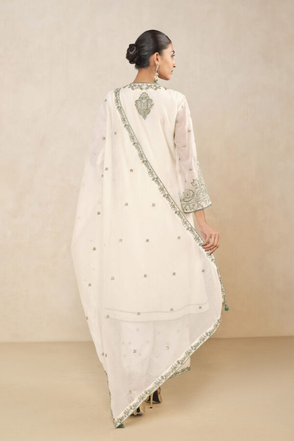 Aisha Embroidered Mul Kurta Set - Ivory