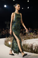 Theodesia Embroidered Cord Gown - Green