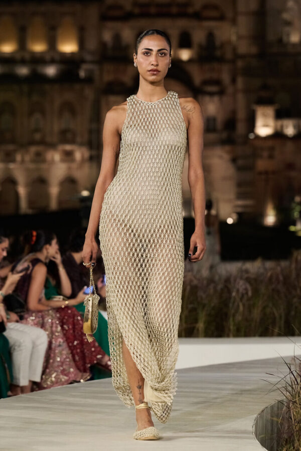 Lucinda Macrame Gown - Gold