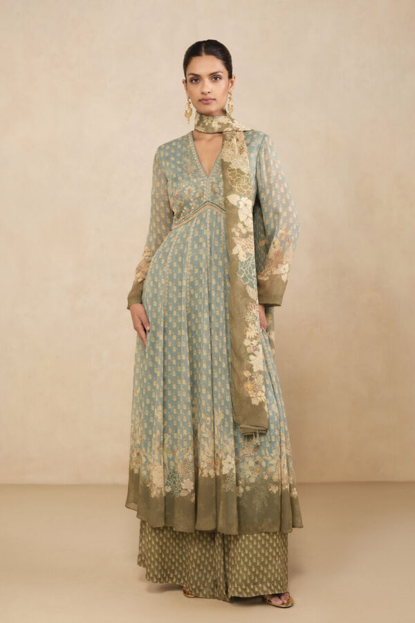 Asma Anarkali Suit Set - Blue