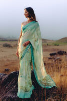 Suki Bemberg Saree - Aqua