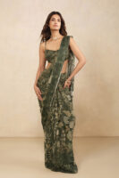 Esma Pre-draped Saree - Green