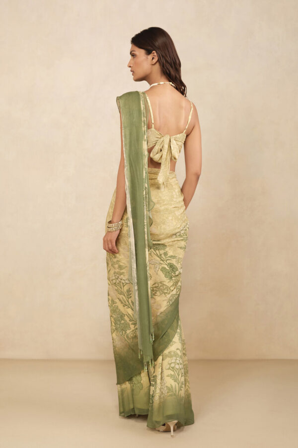 Esma Pre-draped Saree - Yellow
