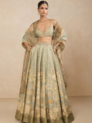 Noora Embroidered Lehenga Set - Blue